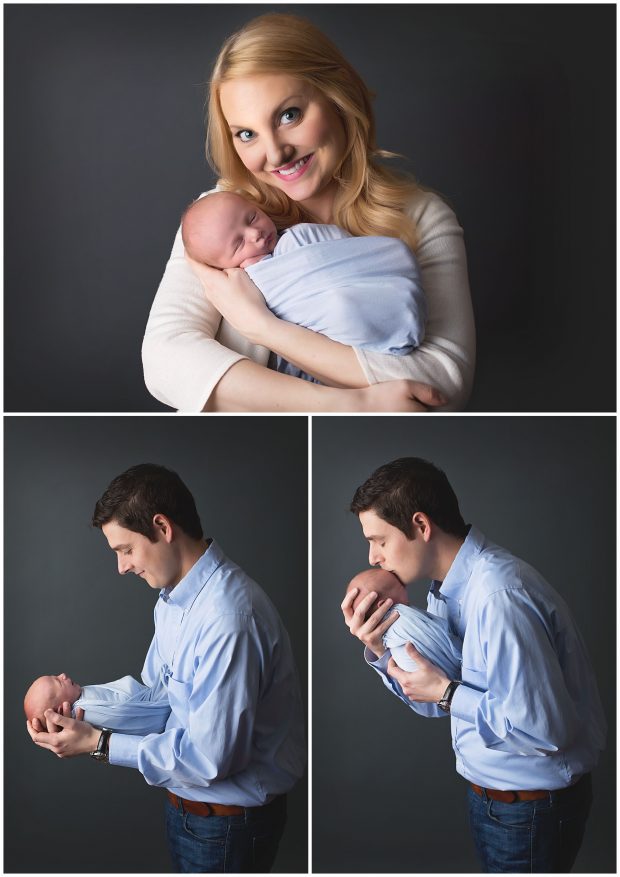 Newborn with mom and dad at Whitney D Photography in Conway Arkansas