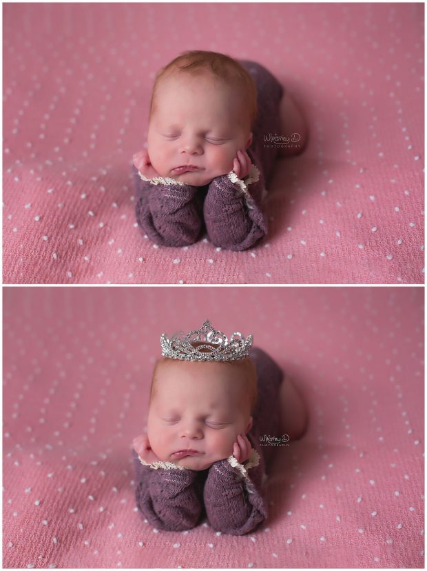 Newborn with crown at Whitney D. Photography in Conway, Arkansas