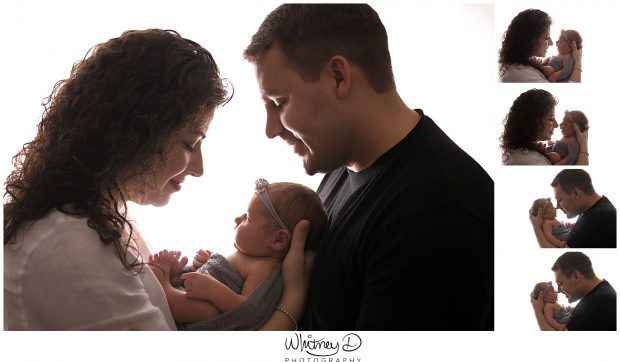 Newborn with parents at Whitney D. Photography in Conway, Arkansas