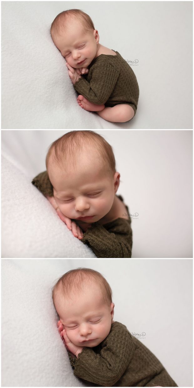 Newborn on white neutral at Whitney D. Photography in Conway, Arkansas