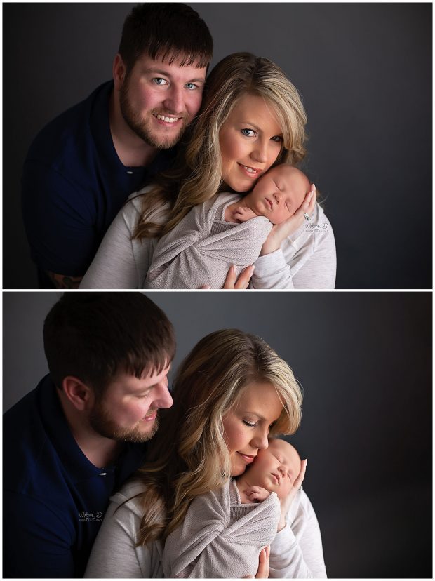 Newborn baby with parents at Whitney D. Photography in Conway, Arkansas