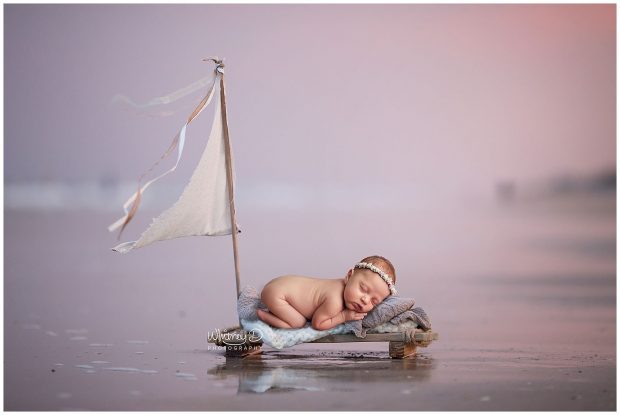 Newborn at the beach at Whitney D. Photography in Conway, Arkansas