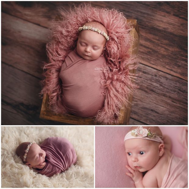 Newborn baby in pink at Whitney D. Photography in Conway, Arkansas