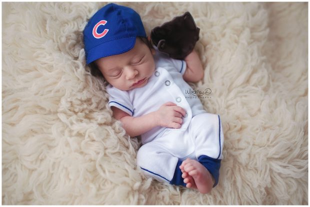 Newborn Chicago Cubs baseball at Whitney D. Photography in Conway, Arkansas