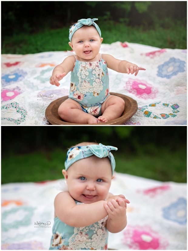 Baby girl outside at Whitney D. Photography in Conway, Arkansas