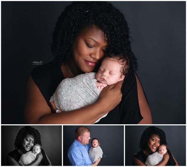 Newborn baby with parents at Whitney D. Photography in Conway, Arkansas