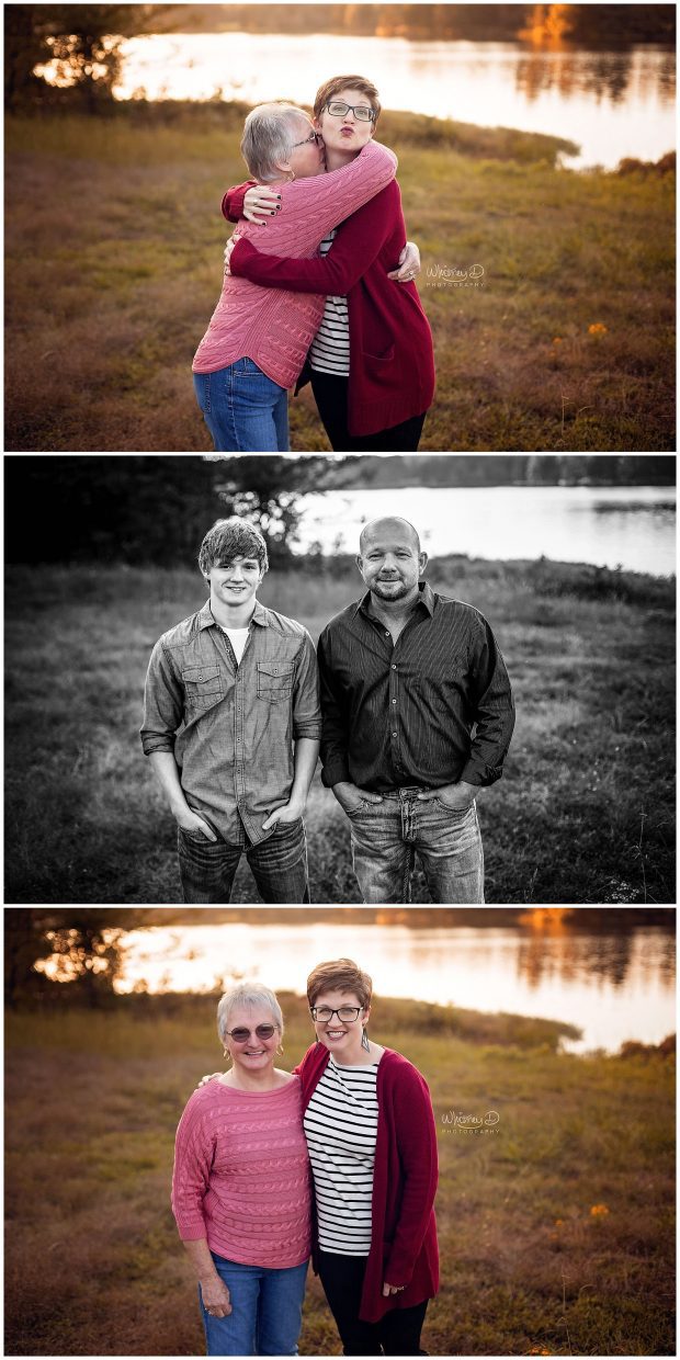 Fall family Photo at the lake at Whitney D. Photography in Conway, Arkansas