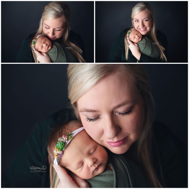 Newborn baby girl with mom at Whitney D. Photography in Conway, Arkansas