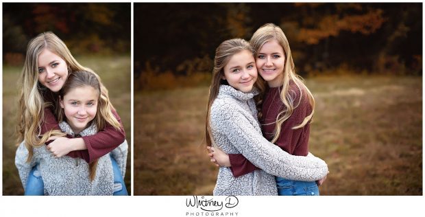 Fall photo of Teen sisters with Whitney D. Photography in Conway, Arkansas