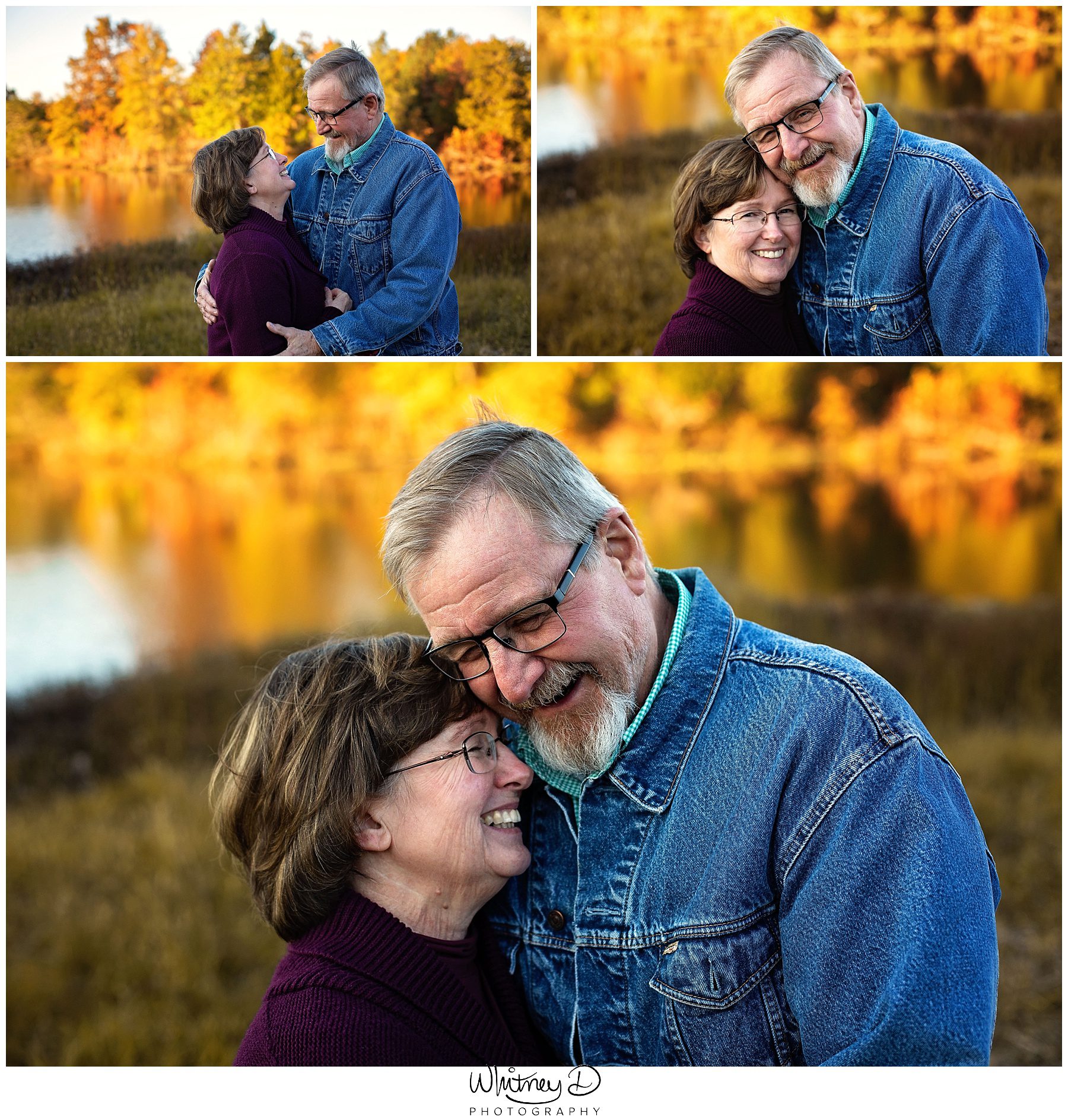 Fall photo of older couple at Whitney D. Photography in Conway, Arkansas