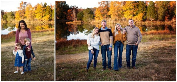 Adult siblings at the lake at Whitney D. Photography in Conway, Arkansas