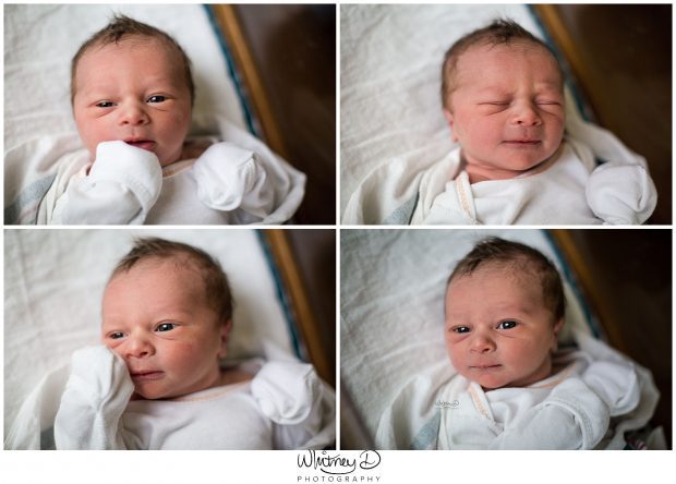 Newborn baby boy at Fresh 48 session in Conway Regional hospital with Whitney D. Photography