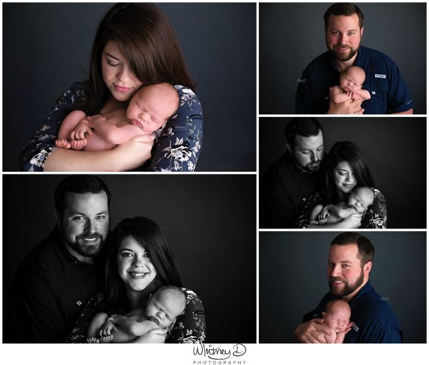 Newborn baby boy with family at Whitney D. Photography in Conway, Arkansas