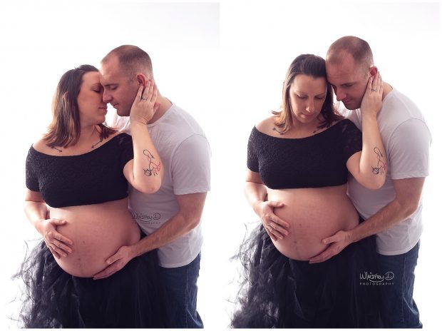 Pregnant woman in black tutu for maternity session with Whitney D. Photography in Conway, Arkansas